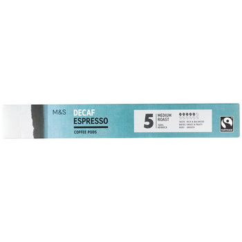 M & S Fairtrade Decaf Coffee Pods 10 pro Pack