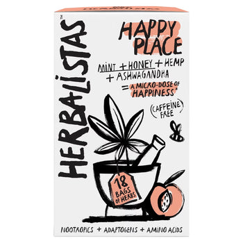 Herbalistas Happy Place Tisana con menta, miele e canapa 18 per confezione