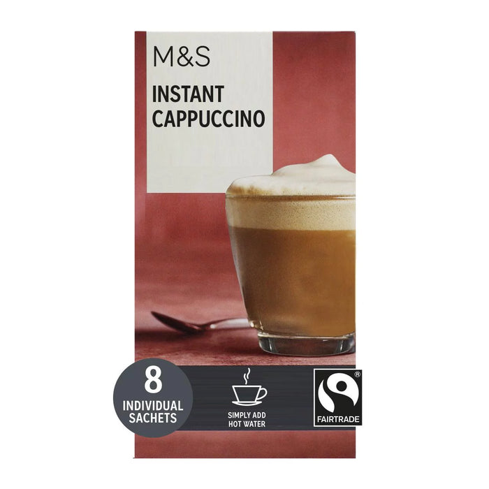 أكياس كابتشينو فورية من M&S Fairtrade 8 في العبوة