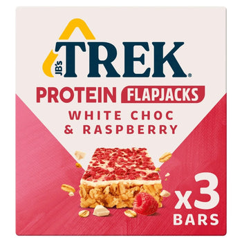 Trek weiße Schokoladen- und Himbeerproteinflapjacks 3 x 50g