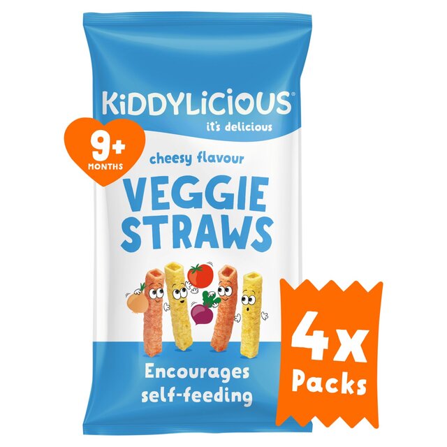 Kiddylicious Cheesy Veggie Straws Baby Snacks Multi 4 x 12g