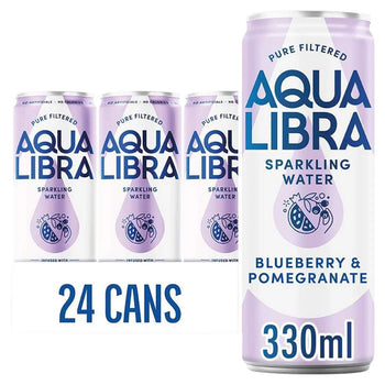 Aqua Libra Blueberry & Pomegranate Infused Sparkling Water (24 x 330ml)