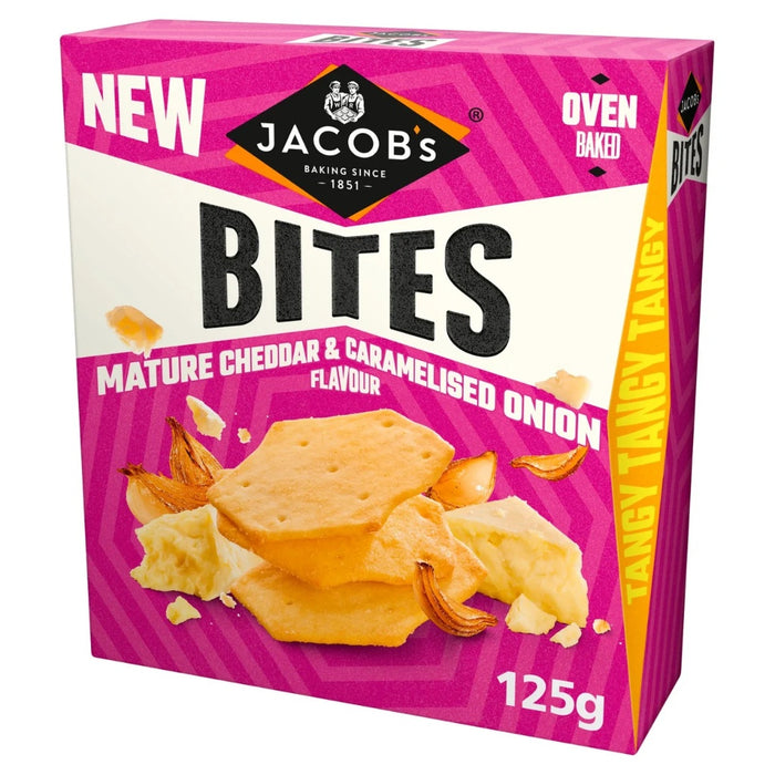 Jacob's Bites Cracker mit reifem Cheddar und Zwiebeln, 125 g