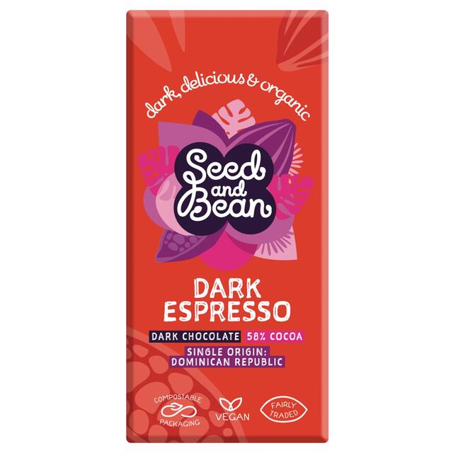 Seed & Bean Organic Dark Chocolate Bar 58% Espresso 75g