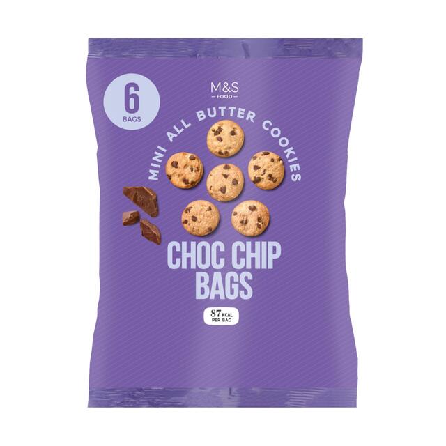 Bolsas de galletas con chispas de chocolate de M&S 6 x 18g