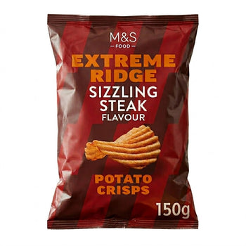 M&S Sizzling Steak Extreme Ridge Cut Crisps 150g