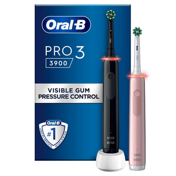 Oral-B Pro 3 3900 Nero e Rosa Duo Confezione da 2 spazzolini elettrici