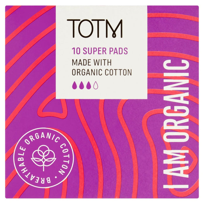 فوط TOTM القطنية العضوية الفائقة 10 في كل عبوة