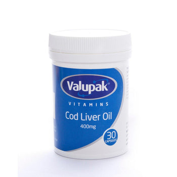 Valupak Vitamins Capsule di olio di fegato di merluzzo 400 mg 30 per confezione