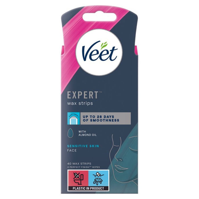 Veet Expert Wax Strips Face Sensitive 40 per pack