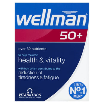 Vitabiotics Wellman 50+ Health & Vitality Reduction of Tiredness Tablets 30 per pack