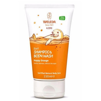 Weleda Kids 2in1 Shampoo vegano all'arancia e bagnoschiuma 150 ml