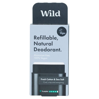Wild Men's Black Case and Fresh Cotton and Sea Salt Deo 40g