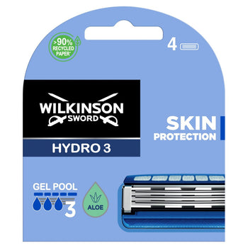 Lame di rasoio da uomo Wilkinson Sword Hydro 3 per protezione della pelle, 4 per confezione