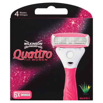 Lamette da barba Wilkinson Sword Quattro da donna, 6 per confezione