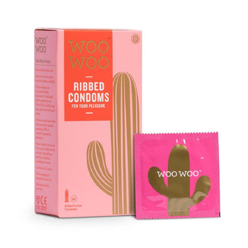 Woo woo condones acanalados 12 por paquete
