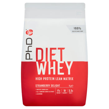 PhD Nutrition Delizia di fragole in polvere di siero di latte dietetico 1 kg