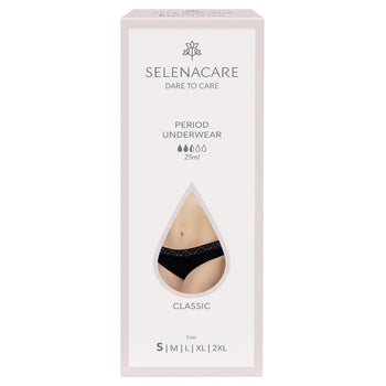 Biancheria intima mestruale Selenacare Classic nera taglia S