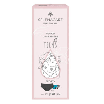 Selenacare Teens Mutande mestruali Sporty Black Taglia 158