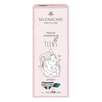 Selenacare adolescentes Período Knickers Sporty Grey tamaño 158