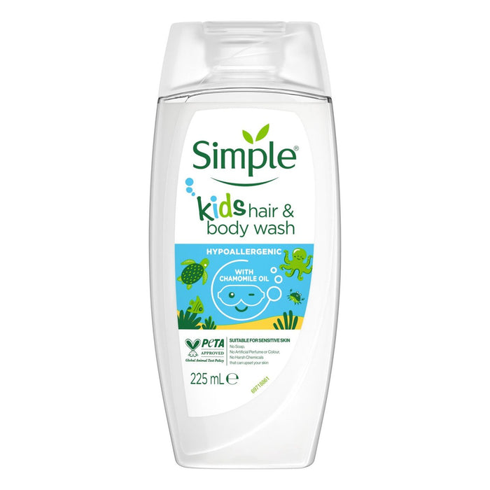 Gel doccia Simple Kids per capelli e corpo da 225 ml