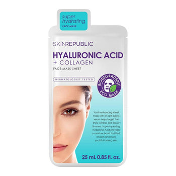 Skin Republic Maschera viso all'acido ialuronico + collagene