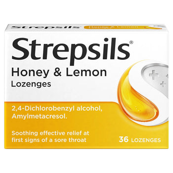 Pastiglie Strepsils al miele e limone per mal di gola 36 per confezione
