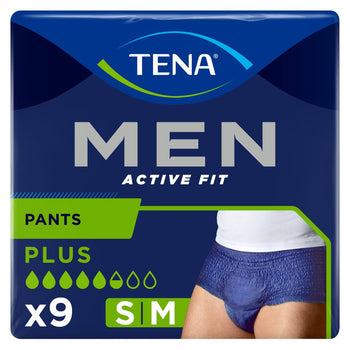 Pantaloni per incontinenza Tena Men Active Fit Plus Small/Medium 9 per confezione