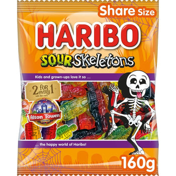 HARIBO Sour Skeletons Sweets Sharing Bag 160g