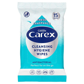 Salviette Igieniche Detergenti Antibatteriche Carex 15 per confezione