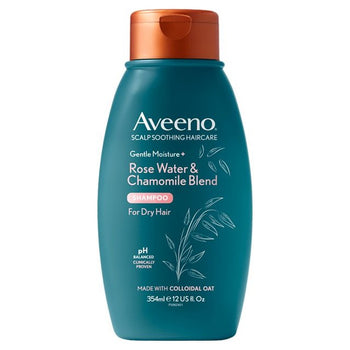 Aveeno Shampoo lenitivo delicato per il cuoio capelluto con acqua di rose e camomilla 354 ml