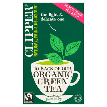 Clipper Tè verde biologico e del commercio equo e solidale 40 per confezione