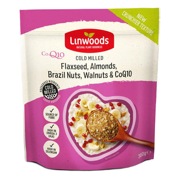 Linwoods CO-Q10 macinato Semi di lino, mandorle, noci brasiliane e noci 360 g
