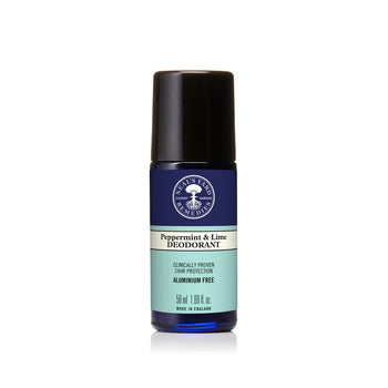 Deodorante roll-on biologico alla menta piperita e lime di Neal's Yard 50 ml