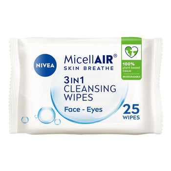 Salviette detergenti viso micellare biodegradabili NIVEA 25 per confezione