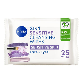 Salviette detergenti viso biodegradabili Sensitive NIVEA 25 per confezione