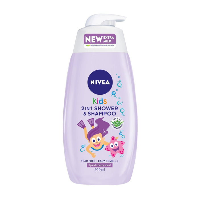 NIVEA Kids Sparkle Berry Doccia e Shampoo 2 in 1 500 ml