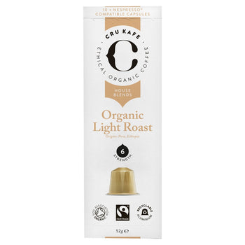 Capsule di caffè compatibili Nespresso CRU Kafe bio tostatura chiara 10 per confezione