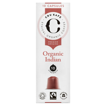 CRU Kafe Capsule di caffè biologiche monorigine indiana compatibili Nespresso 10 per confezione