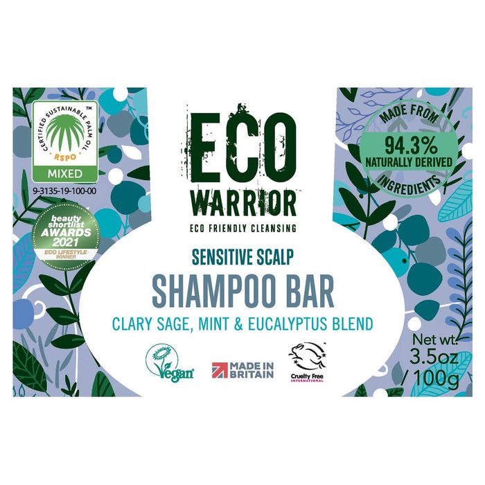 Shampoo solido per cuoio capelluto sensibile Eco Warrior 100 g