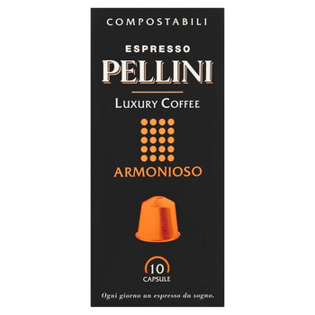 Pellini Luxury Armonioso Capsule Caffè Compostabili Compatibili Nespresso 10 per confezione