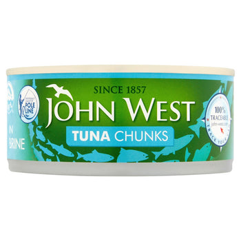 Tonno John West a pezzi in salamoia con lenza e palo 145g