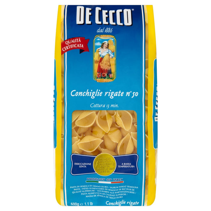 Conchiglie Rigate De Cecco 500g