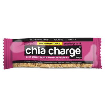 Chia Charge Cranberries Flapjack di semi di Chia Senza zuccheri aggiunti 80g